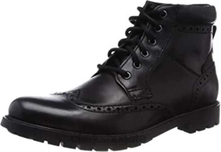 Clarks 0DX8L1221 botas chelsea curington rise para hombre clarks negras hombres negro negro suave lea