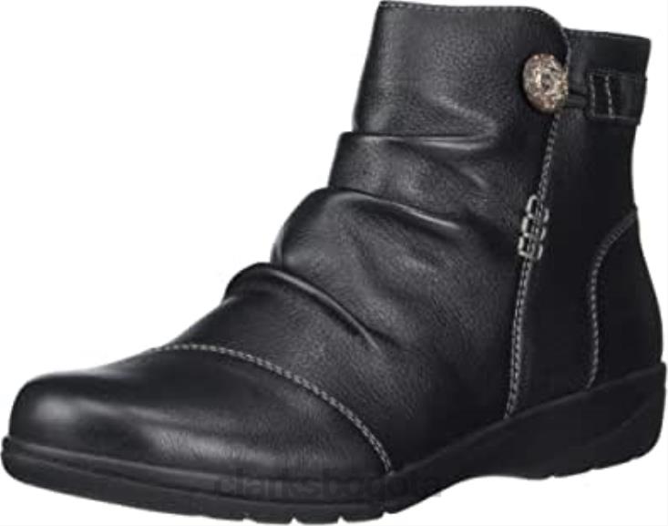 Clarks 0DX8L2625 Botín clarks cheyn zoe de piel negro para mujer mujer cuero negro