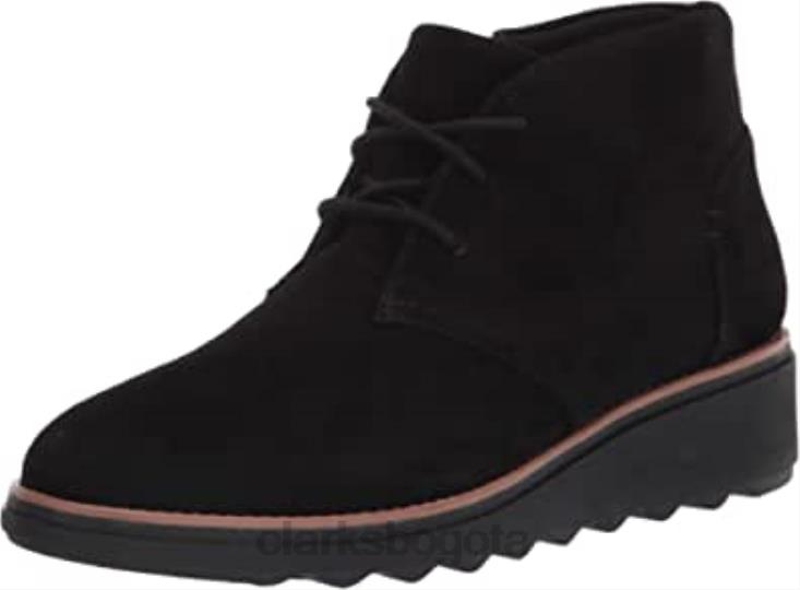 Clarks 0DX8L689 Botín clarks sharon hop de ante negro para mujer mujer ante negro