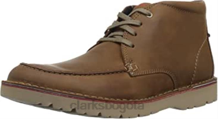 Clarks 0DX8L1403 Botín clarks vargo rise de cuero color canela oscuro para hombre hombres