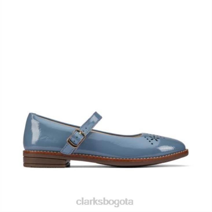 Clarks 0DX8L4718 draw play inf f fit clarks de cuero azul medio unisexo cuero azul medio