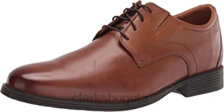 Clarks 0DX8L1715 Zapatos derby con cordones clarks whiddon pla de cuero tostado oscuro para hombre hombres cuero bronceado oscuro