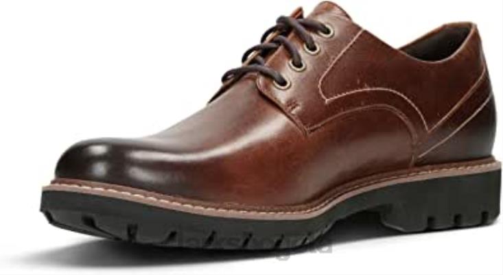 Clarks 0DX8L507 marrón tostado oscuro lea clarks batcombe hall derbys para hombre hombres marrón oscuro bronceado lea