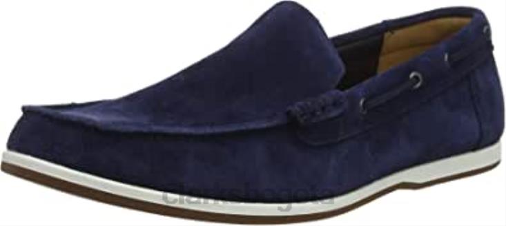 Clarks 0DX8L1204 mocasines morven sun azul marino para hombre clarks hombres azul marino