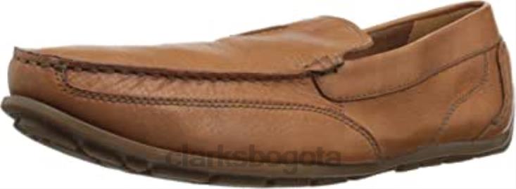 Clarks 0DX8L2360 Mocasines estilo conducción de carrera benero de cuero tostado para hombre de Clarks hombres cuero marrón