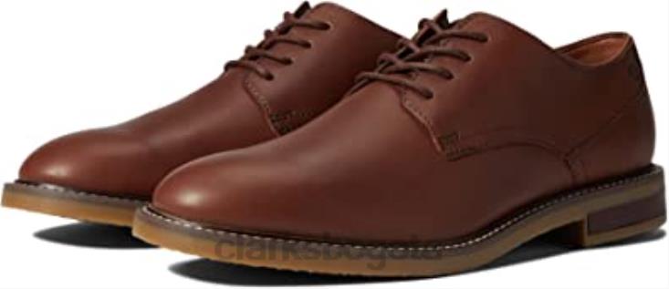 Clarks 0DX8L2729 clarks jaxen low oxford de cuero tostado para hombre hombres cuero marrón
