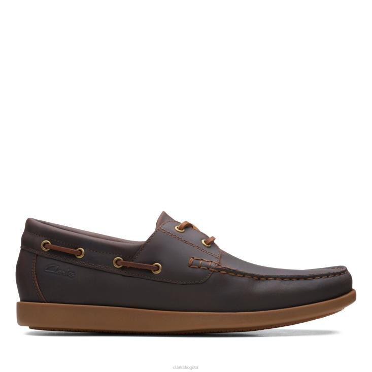 Clarks 0DX8L3706 clarks ferius Coast cuero tostado oscuro hombres cuero bronceado oscuro