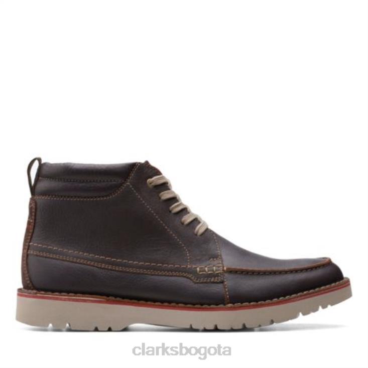 Clarks 0DX8L4538 clarks vargo moc cuero marrón hombres cuero marrón