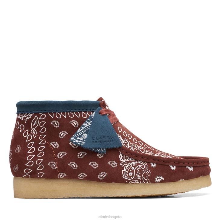 Clarks 0DX8L6630 wallabee bota ladrillo paisley ladrillo clarks hombres paisley de ladrillo