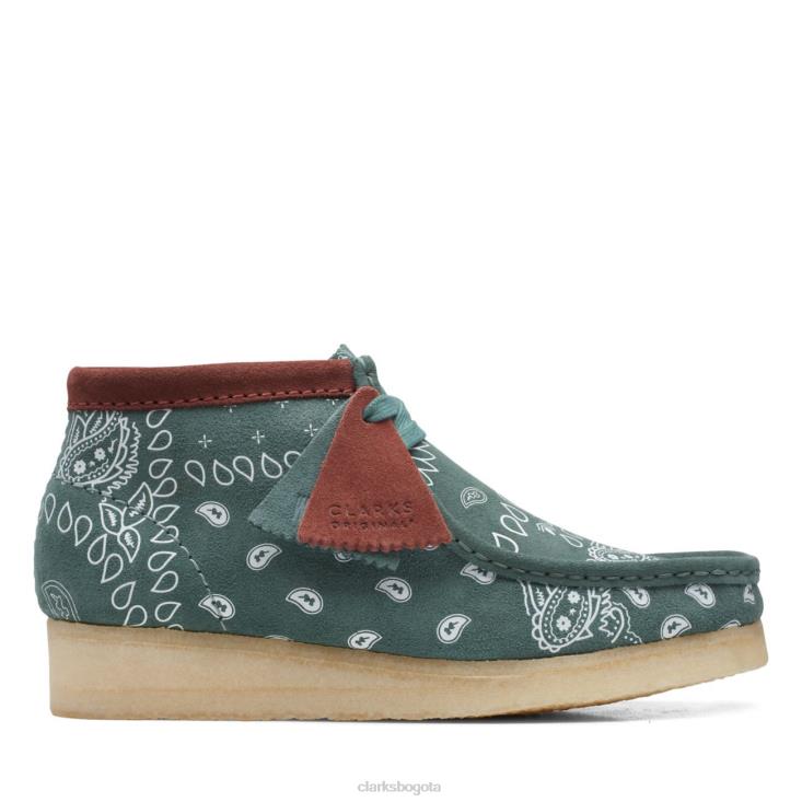 Clarks 0DX8L6038 bota wallabee paisley verde paisley verde clarks unisexo paisley verde