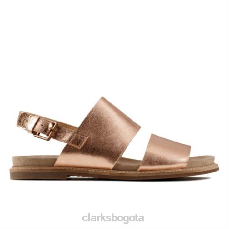 Clarks 0DX8L4270 clarks corsio slide cuero oro rosa unisexo cuero de oro rosa