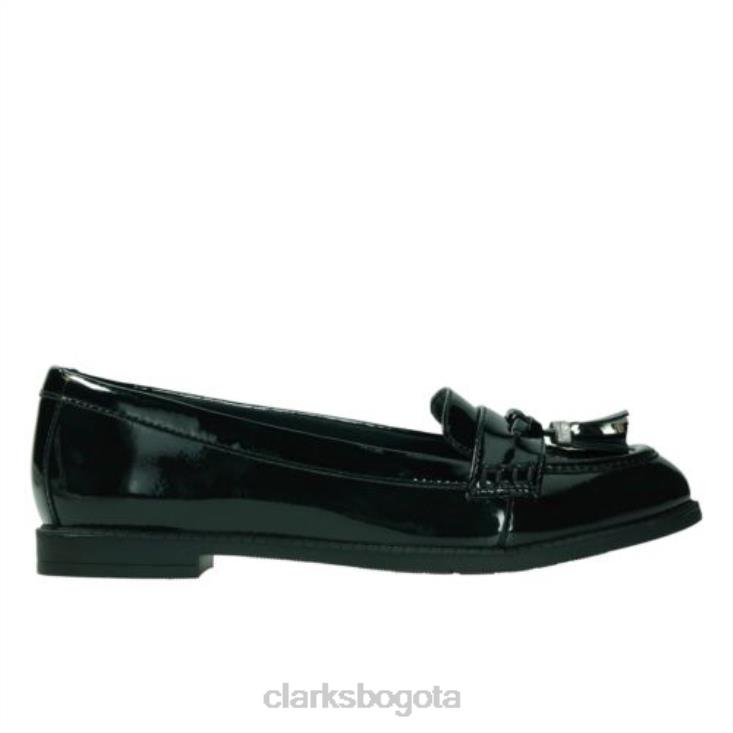 Clarks 0DX8L4683 clarks charol negro preppy edge snr- f fit unisexo charol negro
