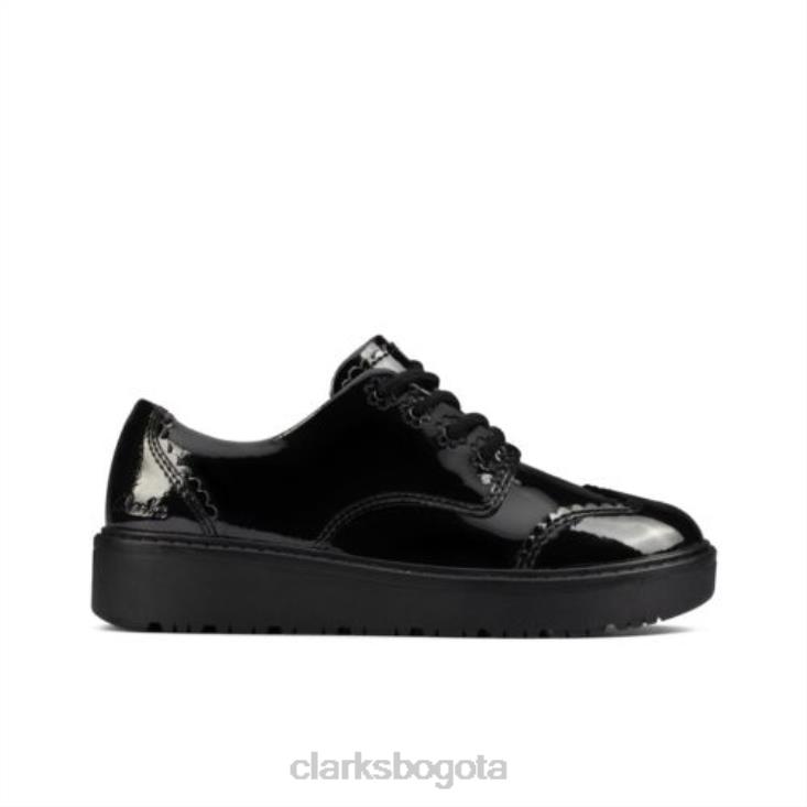 Clarks 0DX8L4686 plajump inf f fit charol negro clarks unisexo charol negro