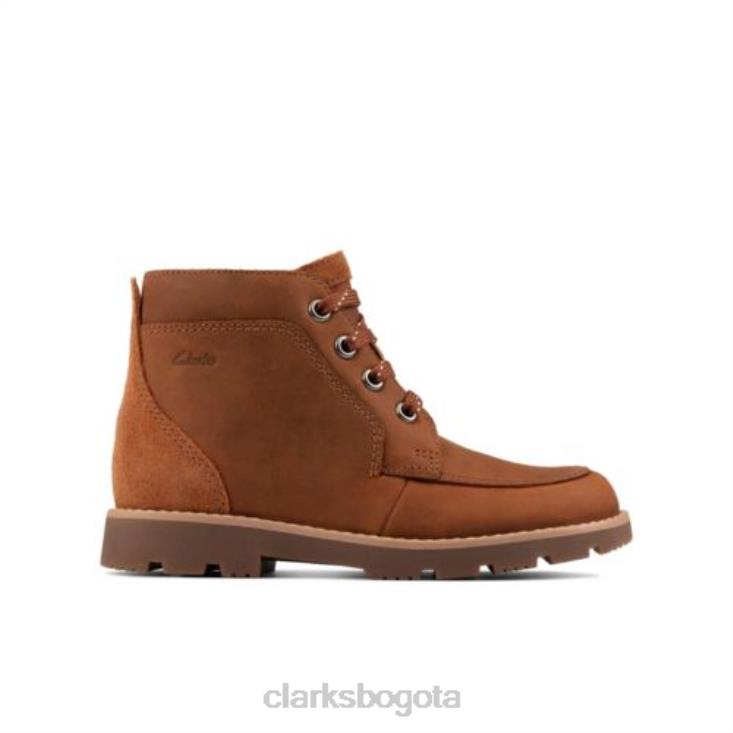 Clarks 0DX8L4782 clarks de cuero tostado heath lace inf g fit unisexo cuero marrón