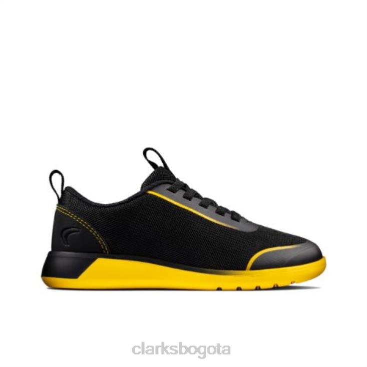 Clarks 0DX8L4942 suburbio spark jnr g fit negro/amarillo bajo clarks unisexo amarillo negro