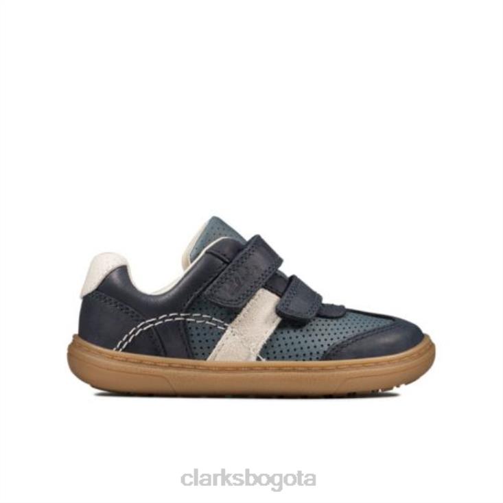 Clarks 0DX8L4952 clarks de cuero azul marino 2 flash metra fst g fit unisexo cuero azul marino