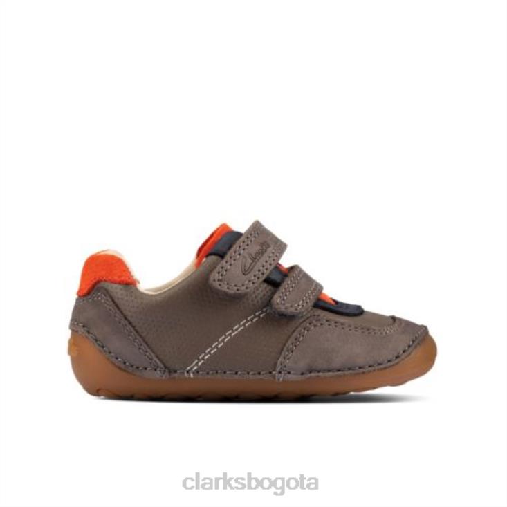 Clarks 0DX8L4959 ti ny anochecer fst g fit clarks cuero combinado gris unisexo cuero combinado gris