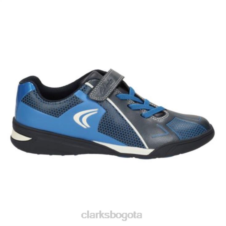 Clarks 0DX8L4964 premio de la marina salto jnr f fit clarks unisexo Armada