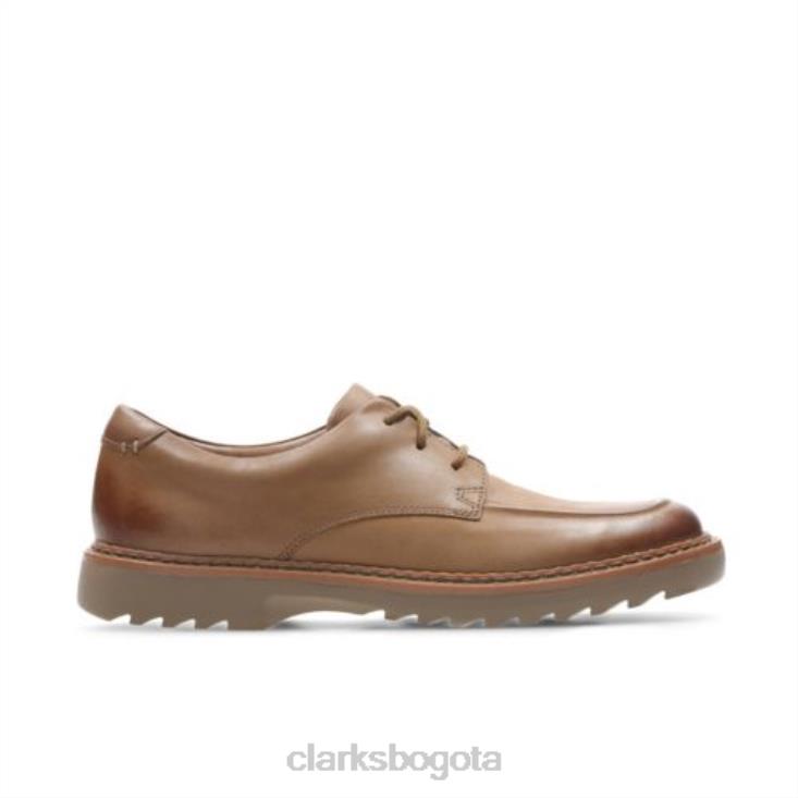 Clarks 0DX8L4990 clarks de cuero tostado asher grove jnr f fit unisexo cuero marrón