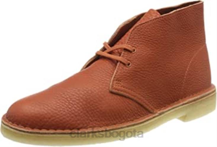 Clarks 0DX8L2372 Botas chukka desierto para hombre marrón naranja quemado Lea naranja quemado Lea Clarks hombres marrón hoja de naranja quemada hoja de naranja quemada