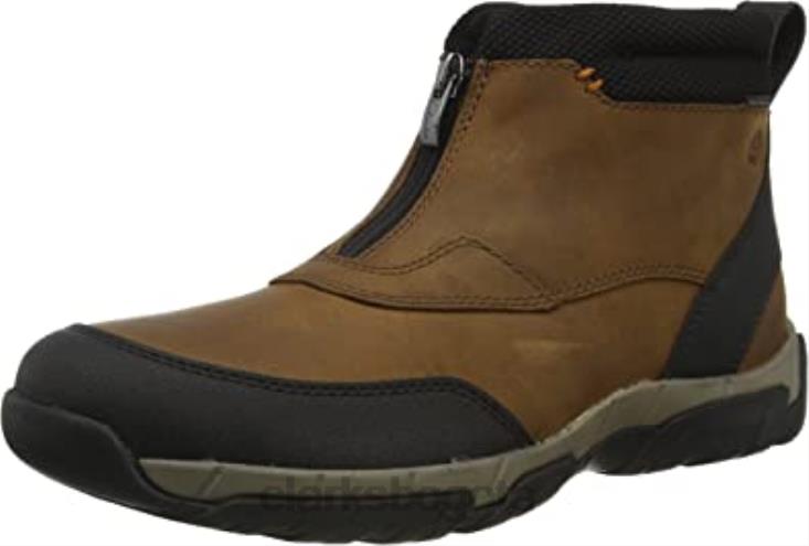Clarks 0DX8L2774 botas chelsea grove zip ii para hombre de cuero marrón oscuro clarks hombres cuero marrón oscuro