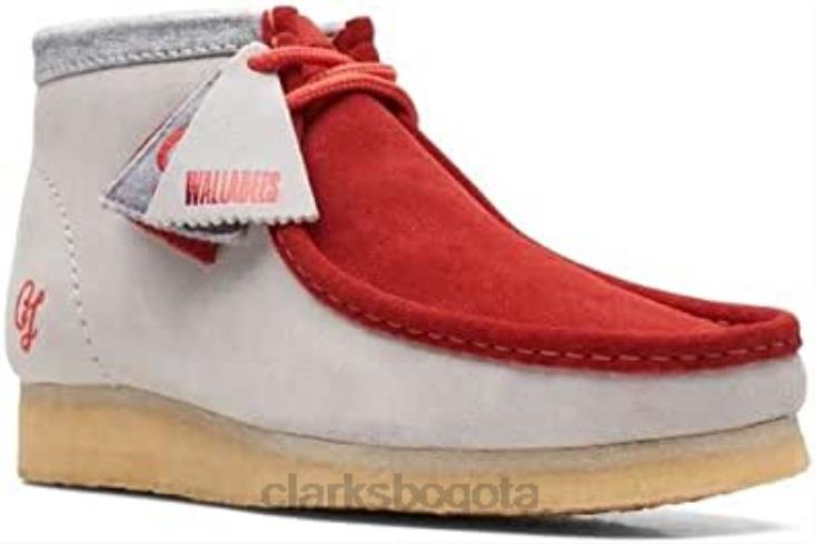 Clarks 0DX8L20 botas wallabee originales para hombre rojo gris vcy combi rojo/gris clarks hombres rojo gris