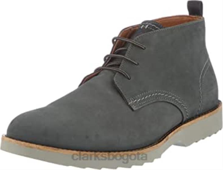 Clarks 0DX8L2146 Botín medio clarks fallhill para hombre de nobuk gris hombres nubuck gris