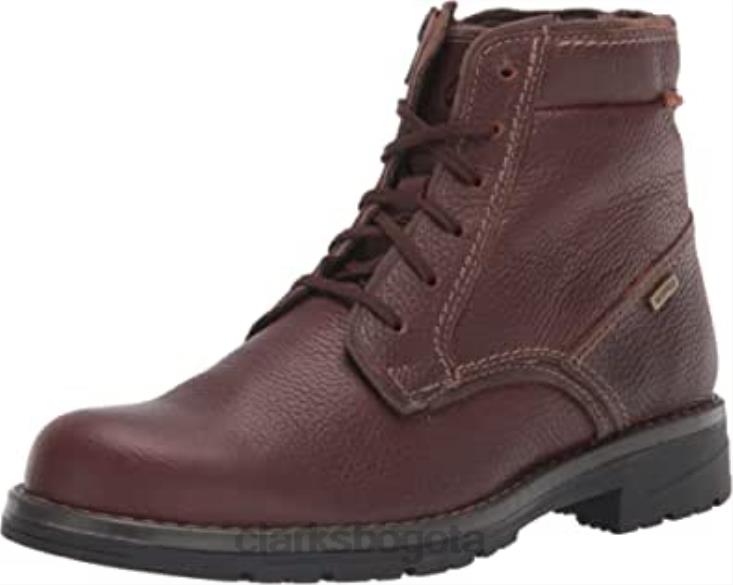 Clarks 0DX8L2523 Botín alto impermeable clarks morris de hombre de piel caída marrón hombres cuero caído marrón