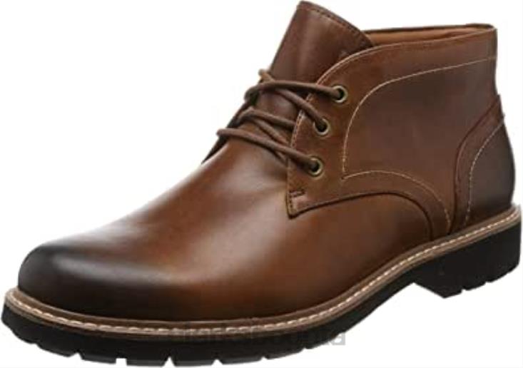 Clarks 0DX8L1360 botas clarks batcombe lo de cuero tostado oscuro para hombre hombres cuero bronceado oscuro