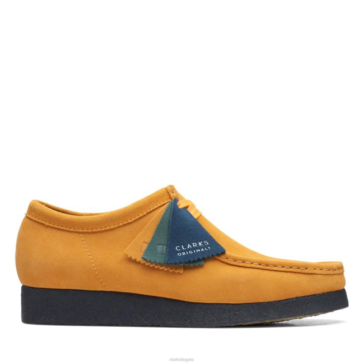 Clarks 0DX8L3588 Clarks wallabee amarillo bajo/azul hombres amarillo azul