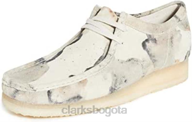 Clarks 0DX8L529 Clarks Off White Camo zapatos con cordones Wallabee para hombre hombres