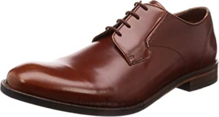 Clarks 0DX8L2708 Derbys Clarks Edward Pla de cuero marrón británico para hombre hombres cuero marrón tostado británico