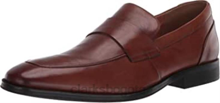 Clarks 0DX8L1853 mocasines clarks gilman free para hombre de cuero tostado hombres cuero marrón