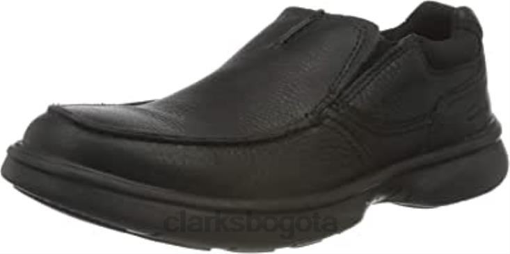 Clarks 0DX8L2196 mocasines bradley free de hombre de piel caída negra clarks hombres cuero negro caído