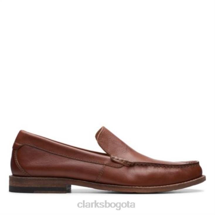 Clarks 0DX8L4395 clarks pace barnes cuero tostado oscuro hombres cuero bronceado oscuro