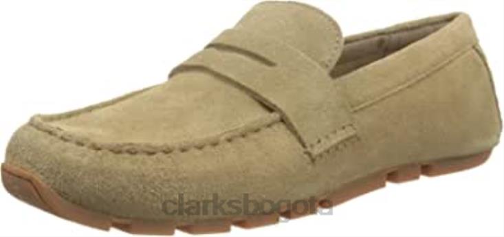 Clarks 0DX8L1324 mocasín clarks oswick bar de ante color arena oscuro para hombre hombres gamuza arena oscura