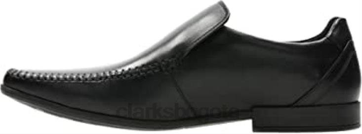 Clarks 0DX8L1333 zapatos de cuero con costura glement negro clarks hombres