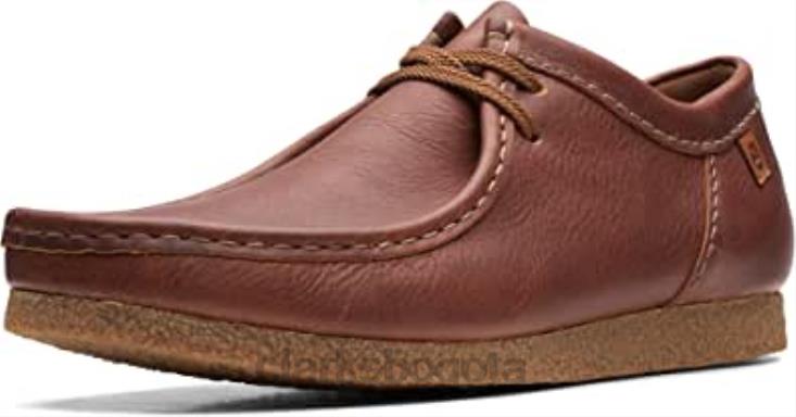 Clarks 0DX8L1763 mocasín clarks shacre ii run de cuero caído color tostado para hombre hombres cuero bronceado caído