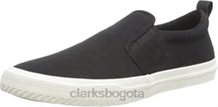 Clarks 0DX8L377 Mulas Clarks Roxby Step de lona negra para hombre hombres lienzo negro