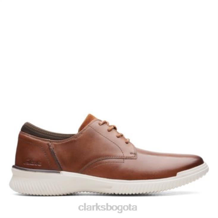 Clarks 0DX8L4451 Clarks Donaway de cuero tostado oscuro - Ajuste ancho hombres cuero bronceado oscuro