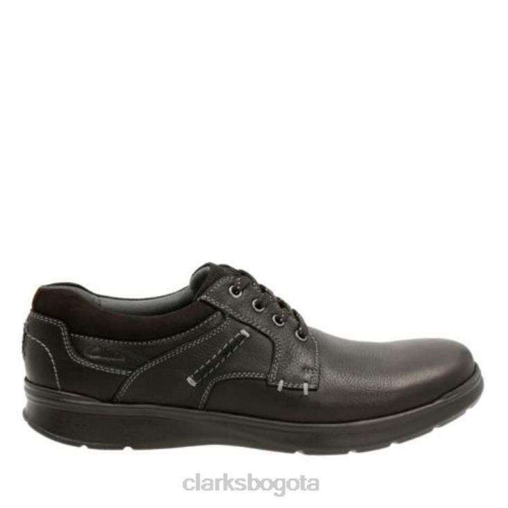 Clarks 0DX8L4468 clarks de ajuste ancho cotrell de cuero aceitoso negro hombres cuero negro aceitoso