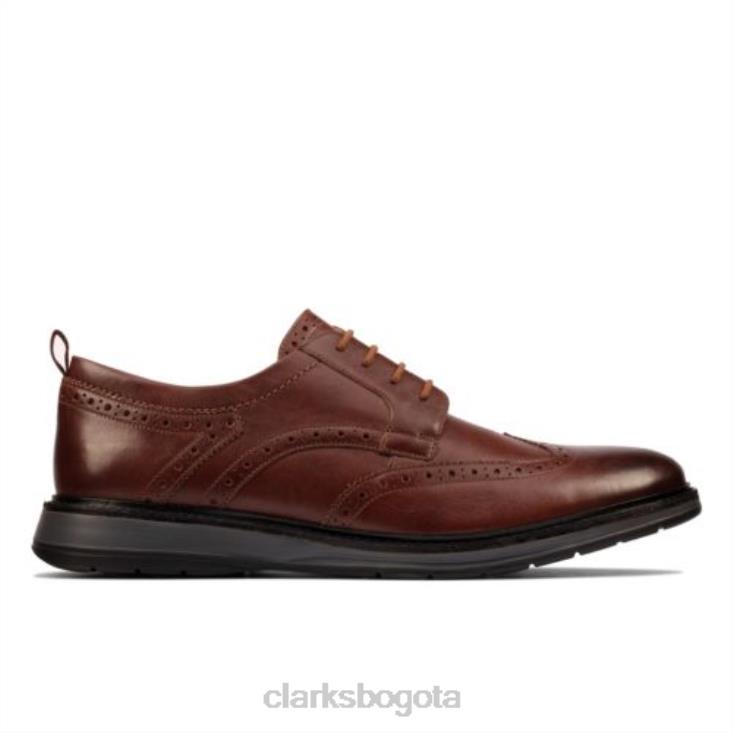 Clarks 0DX8L4475 Clarks Chantry Wing de cuero tostado oscuro hombres cuero bronceado oscuro