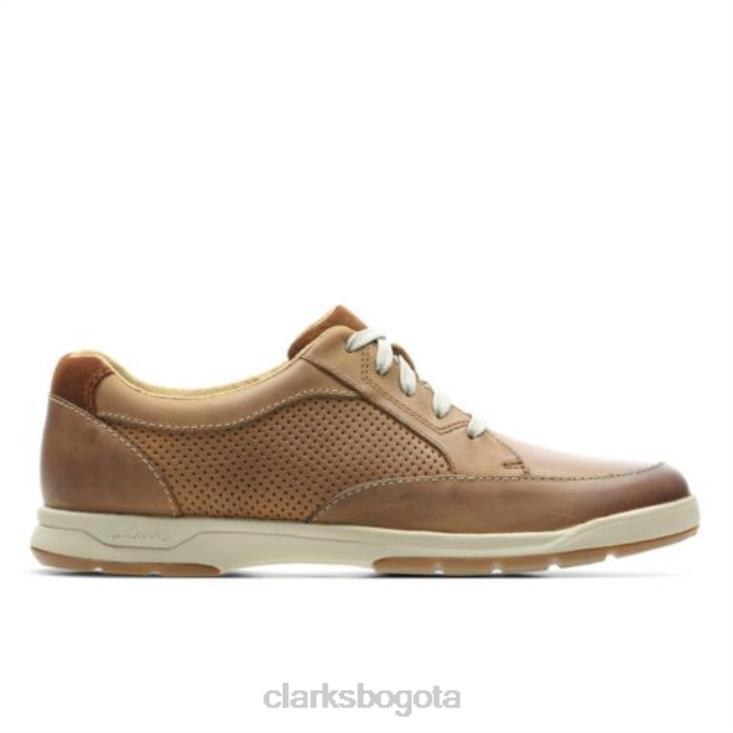 Clarks 0DX8L4526 clarks stafford park5 cuero tostado hombres cuero marrón