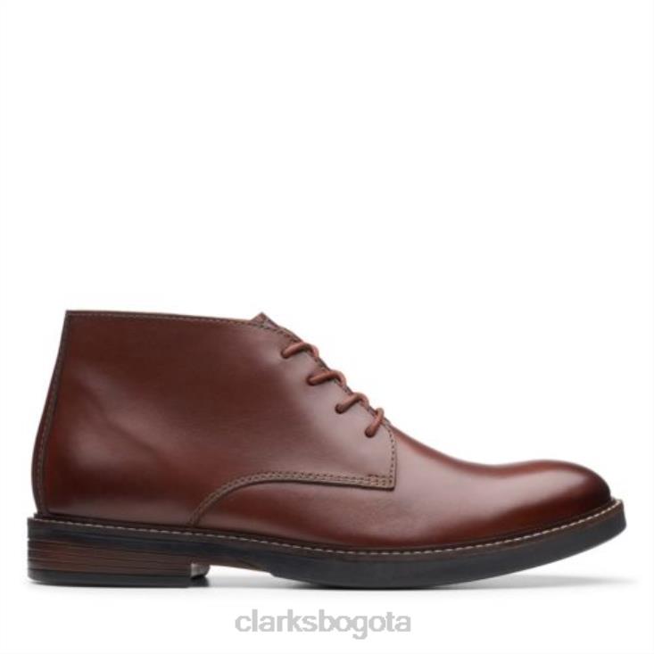 Clarks 0DX8L4548 caoba ny cuero paulson mid clarks hombres cuero caoba
