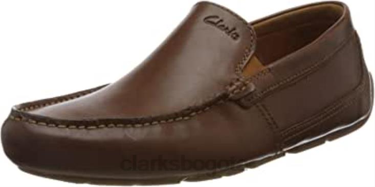 Clarks 0DX8L652 clarks markman plamoccasin de cuero color canela oscuro para hombre hombres cuero bronceado oscuro