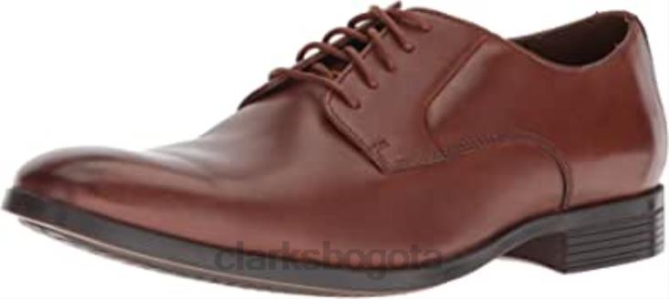 Clarks 0DX8L1271 conwell plaoxford clarks cuero canela para hombre hombres cuero marrón