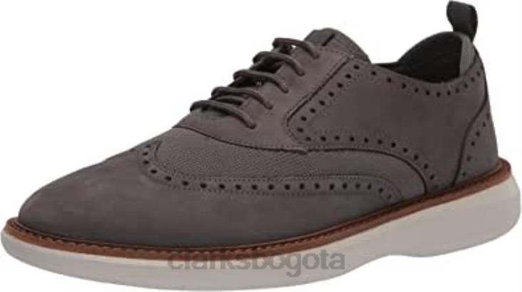 Clarks 0DX8L2035 Clarks Brantoxford de nobuk gris oscuro para hombre. hombres nubuck gris oscuro