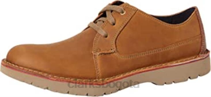 Clarks 0DX8L2477 vargo walk oxford clarks marrón cuero tostado oscuro para hombre hombres cuero marrón oscuro