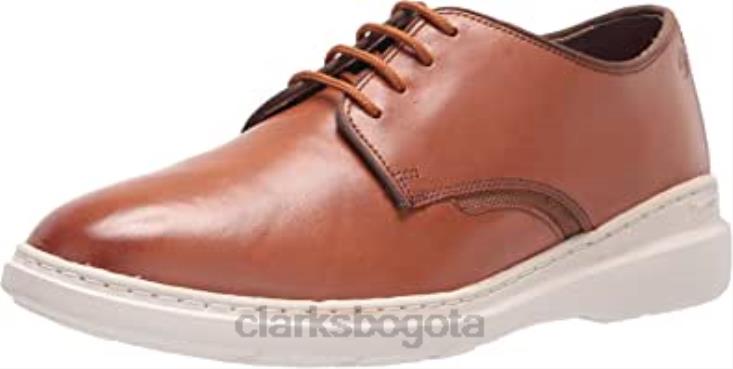Clarks 0DX8L2534 Clarks Dennet Low Oxford de cuero color canela oscuro para hombre hombres cuero bronceado oscuro