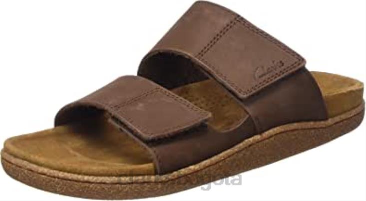 Clarks 0DX8L1950 sandalia tipo chancla con correa pilton para hombre de nobuk marrón clarks hombres nubuck marrón